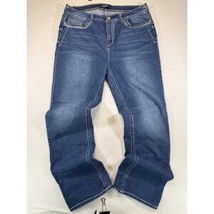 WallFlower Jeans Womens Size 20 Long Stretch Denim Flap Pocket Blue